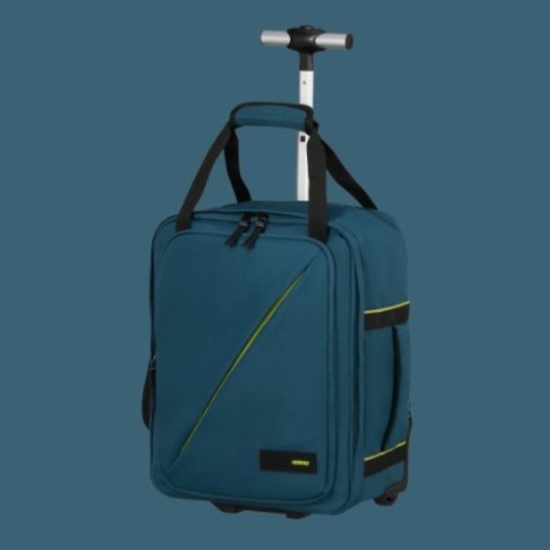 Zaino trolley sottosedile, comodo e su ruote: pronto a partire.