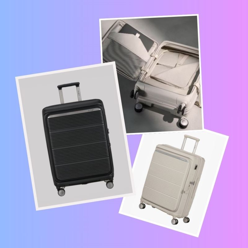 Il trolley rigido che apri in metà spazio